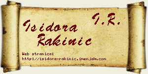 Isidora Rakinić vizit kartica